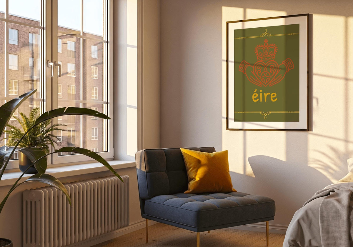 Claddagh Éire Irish print – room mockup 6