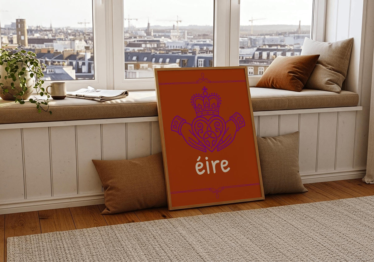 Claddagh Éire Irish print – room mockup 8