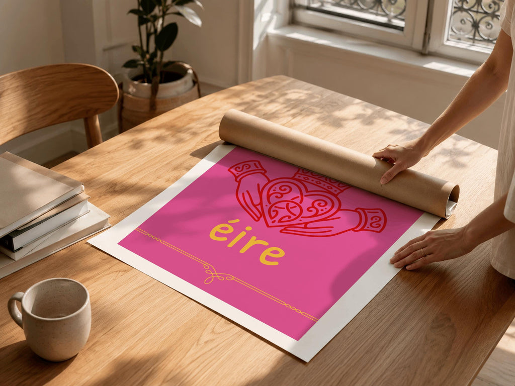 Claddagh Éire Irish print – room mockup 9