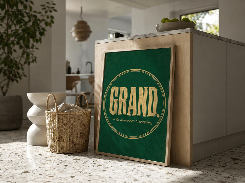 Grand Typography Irish print – room mockup 1