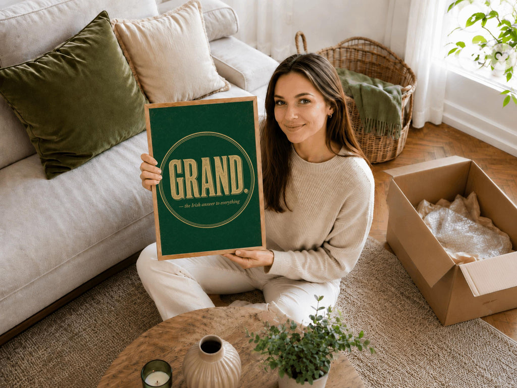Grand Typography Irish print – room mockup 5