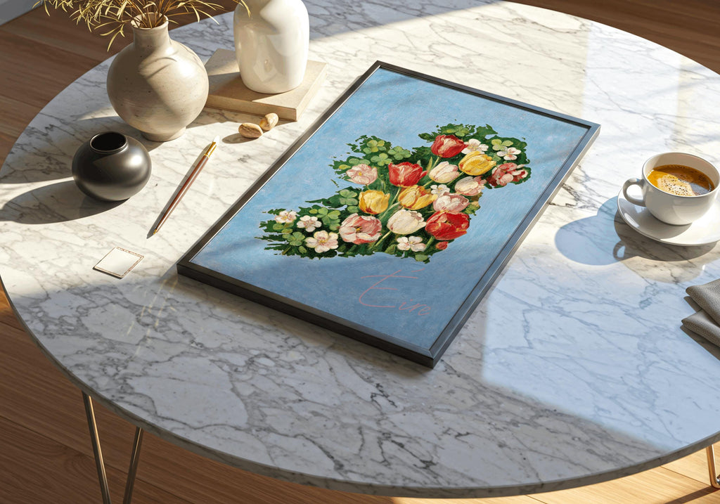 Wildflower Éire Map Irish print – room mockup 2