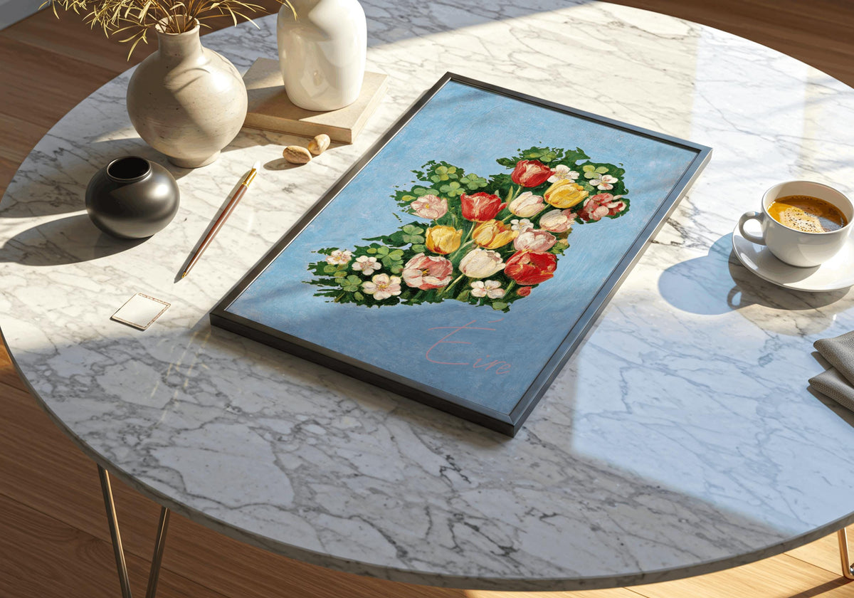 Wildflower Éire Map Irish print – room mockup 2