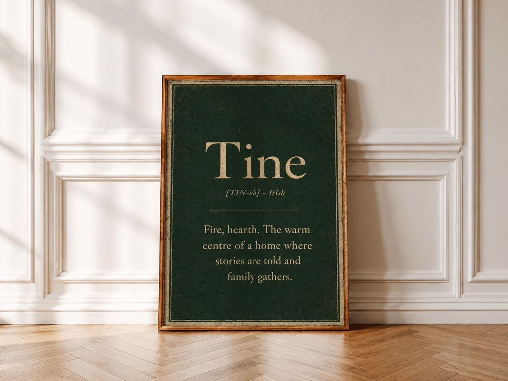 Tine Irish definition print – landscape framed wall mockup