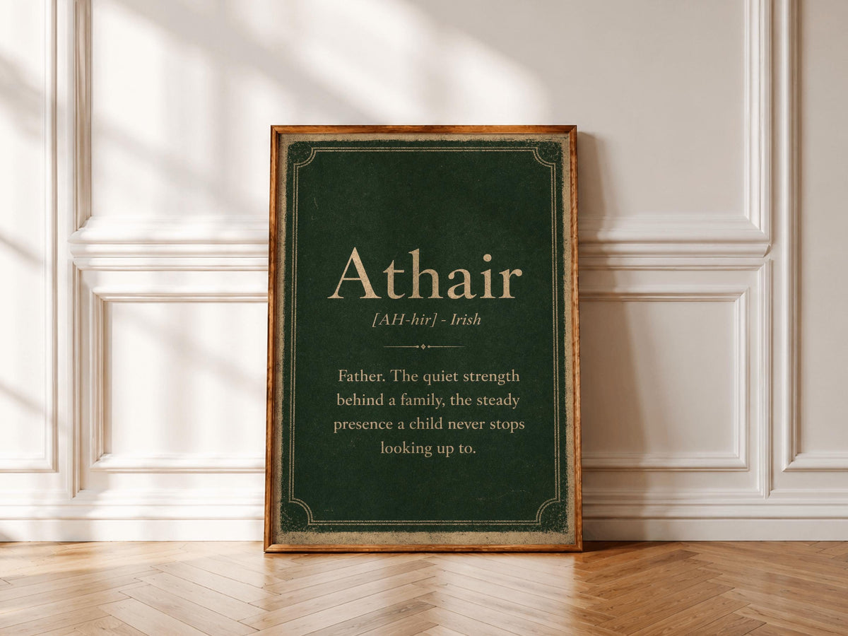 Athair Irish definition print – framed print on the wall