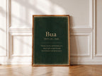 Bua Irish definition print – framed print on the wall