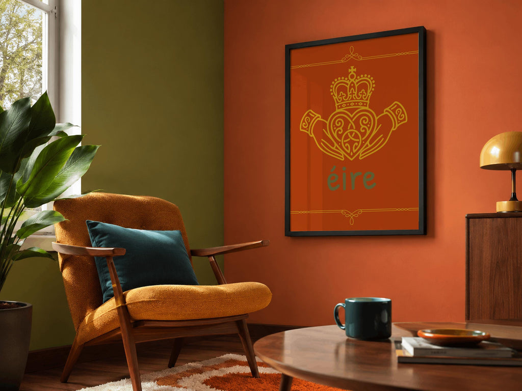 Claddagh Éire Irish print – room mockup 3