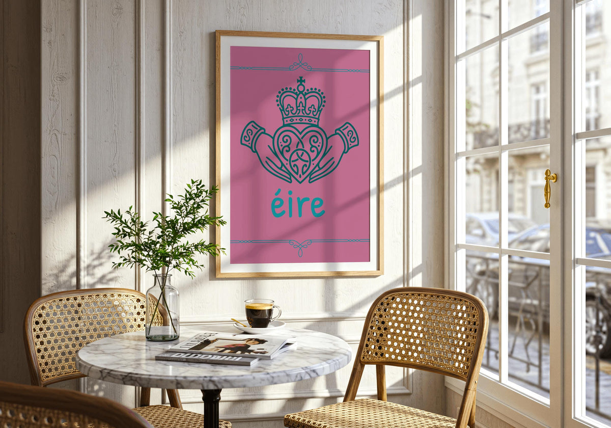 Claddagh Éire Irish print – room mockup 5