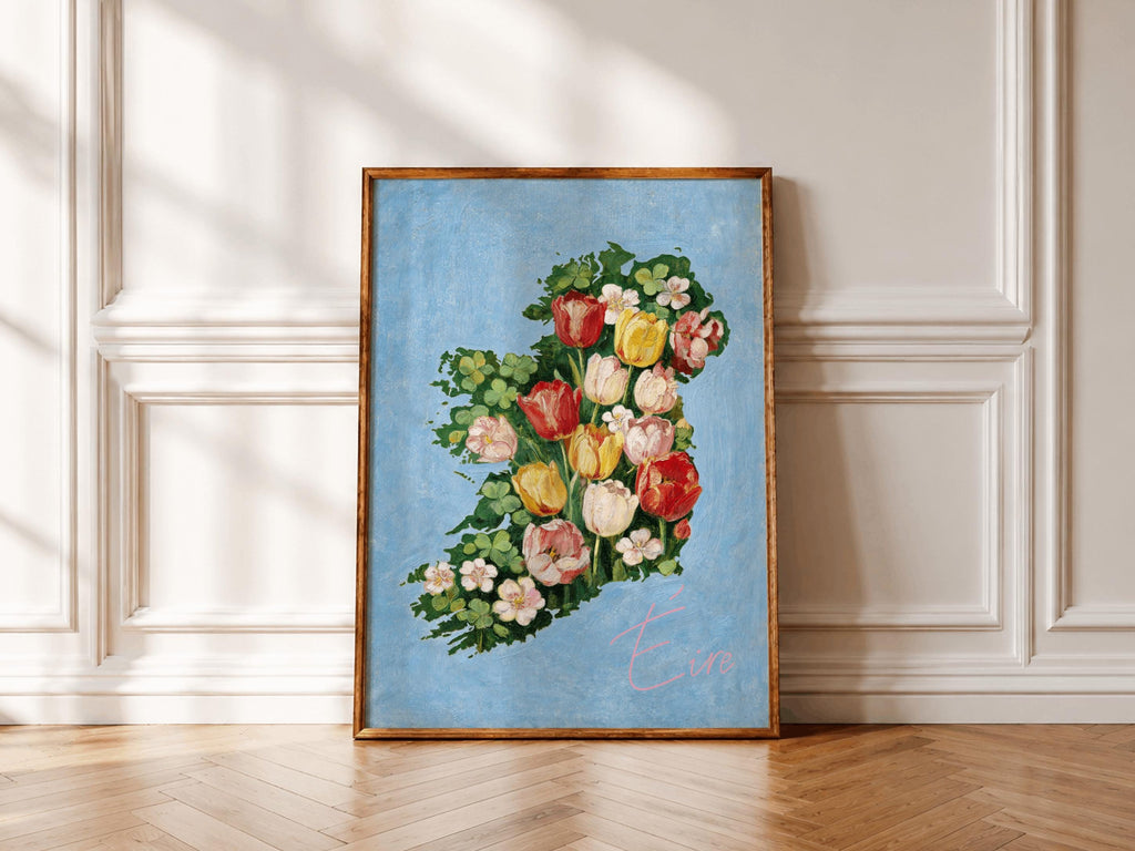 Wildflower Éire Map Irish print – room mockup 5