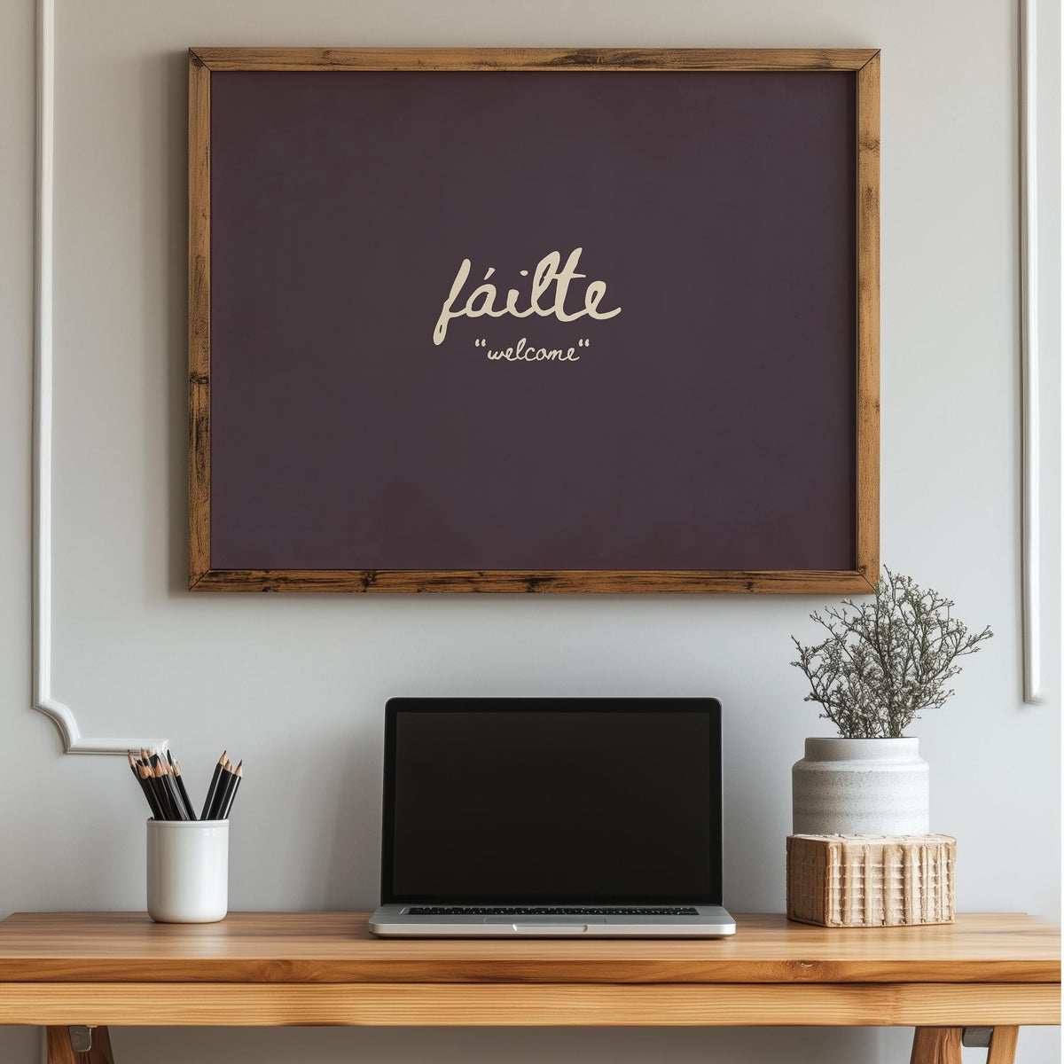 Fáilte Rustic Irish print – room mockup 6