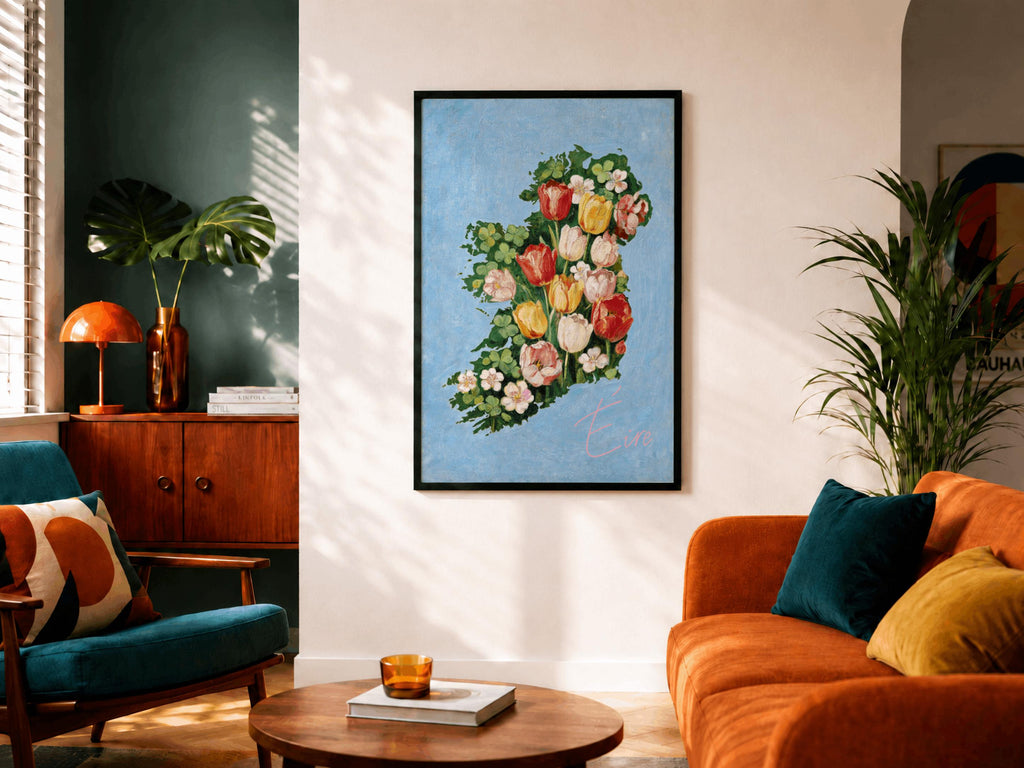 Wildflower Éire Map Irish print – room mockup 4