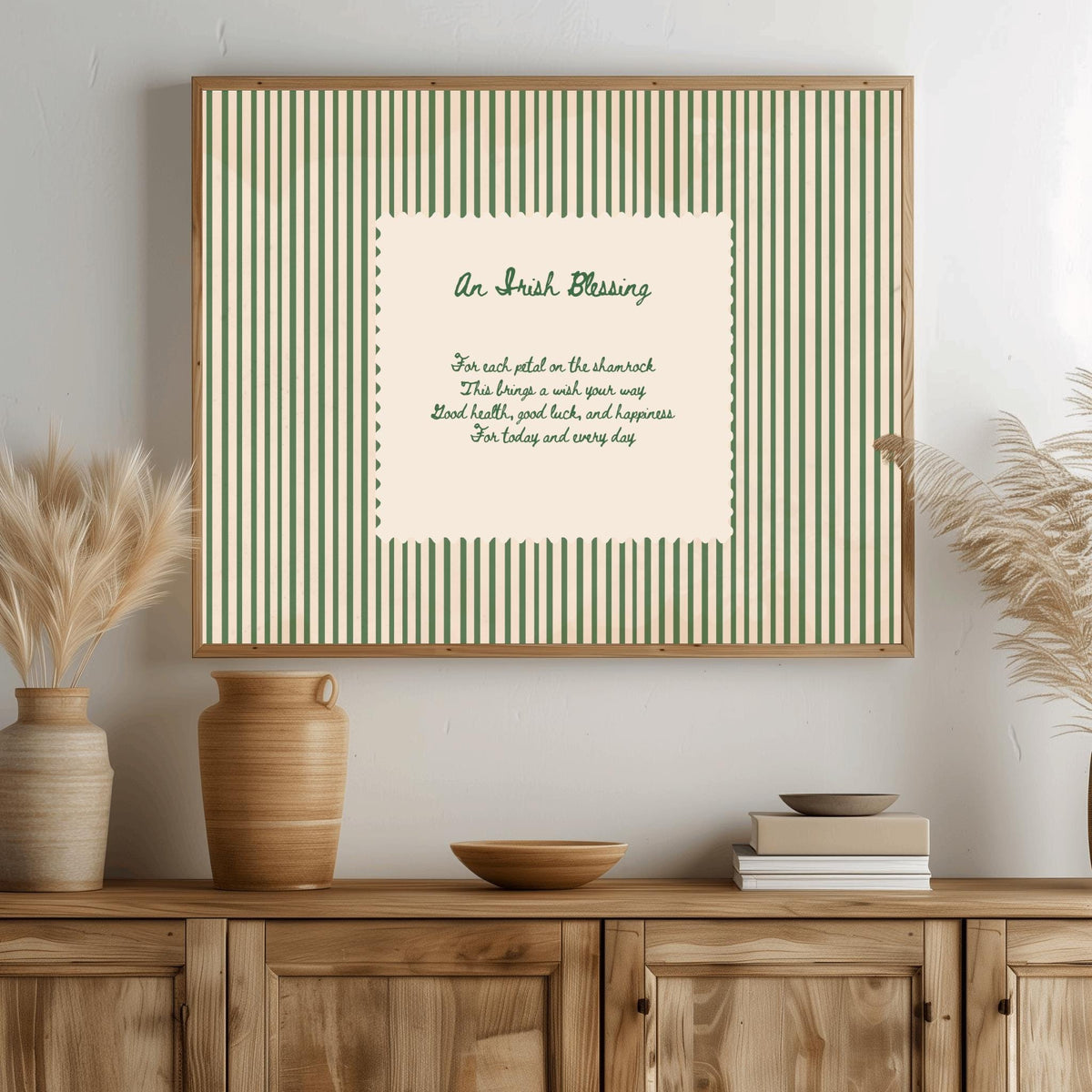 Shamrock Irish Blessing Irish print – room mockup 4