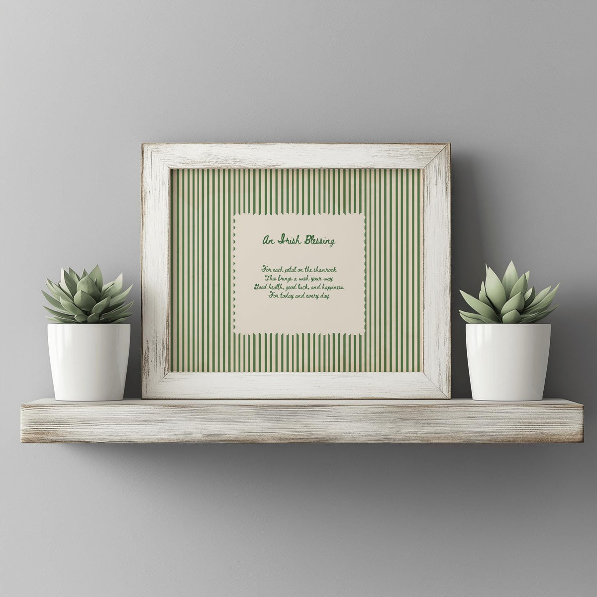 Shamrock Irish Blessing Irish print – room mockup 3