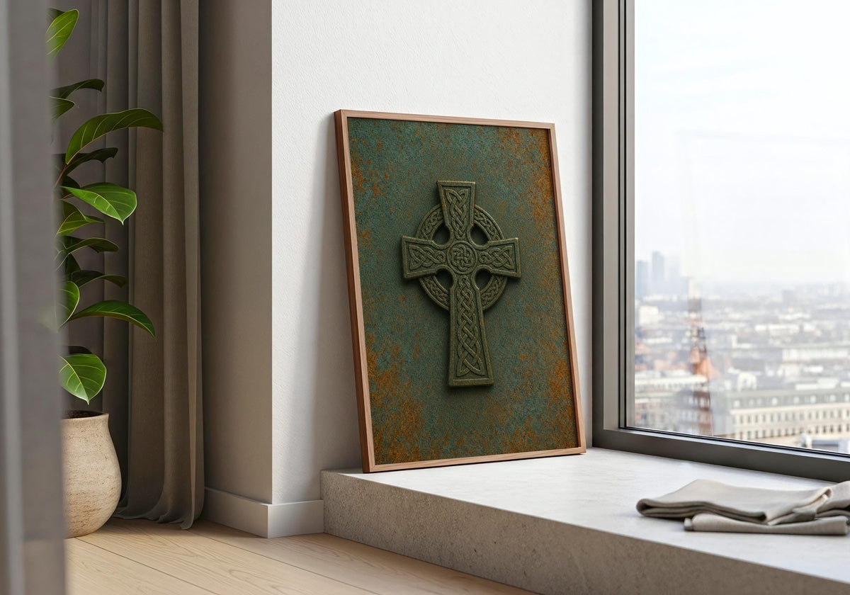 Rustic Celtic Cross Irish print – photo 4