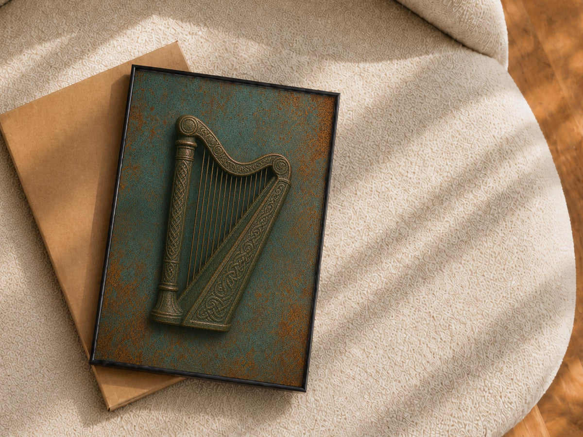 Irish harp heritage print – mockup 5