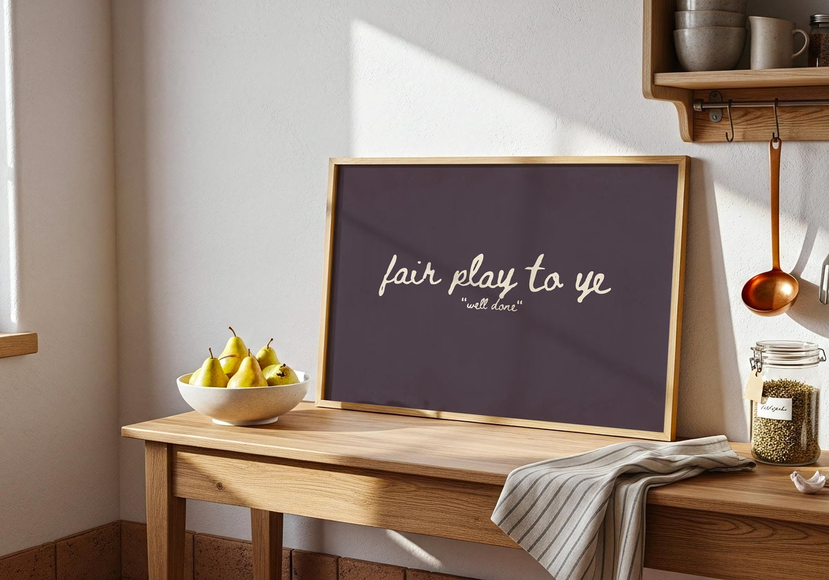 Fair Play to Ye Plum Irish print – room mockup 2