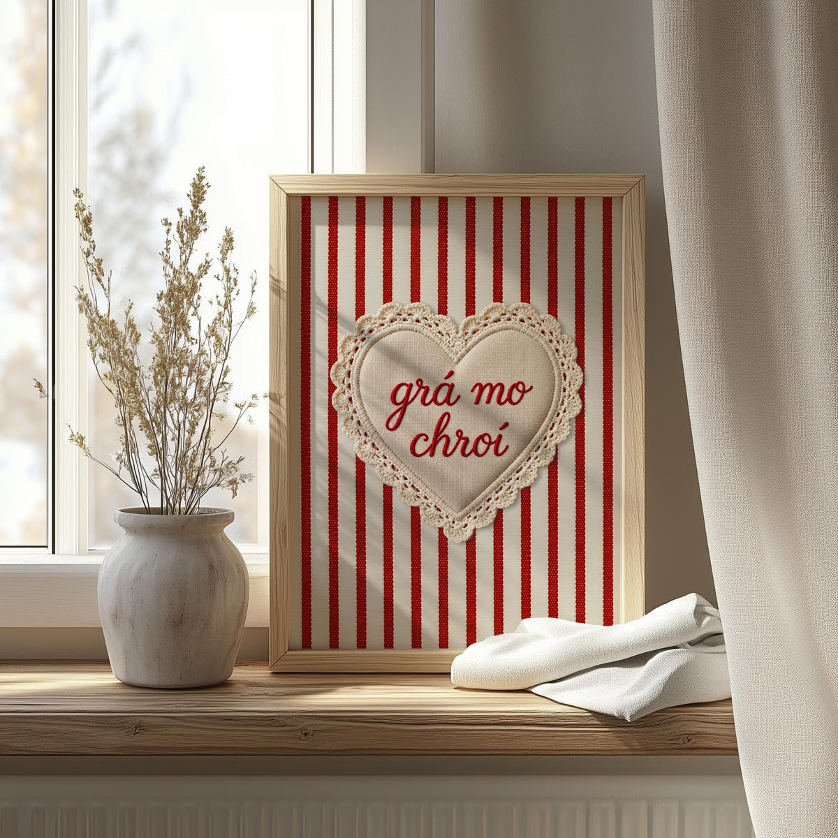 Grá Mo Chroí Lace Heart Irish print – photo 3