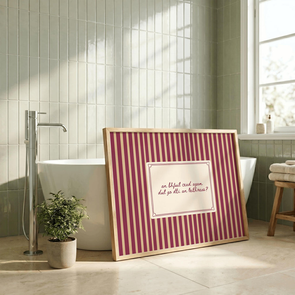An bhfuil cead agam dul go dtí an leithreas Irish print – wall mockup 5