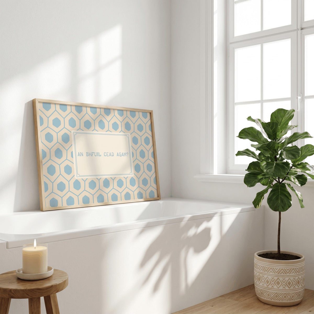 An Bhfuil Cead Agam vintage typography Irish print – wall mockup 5