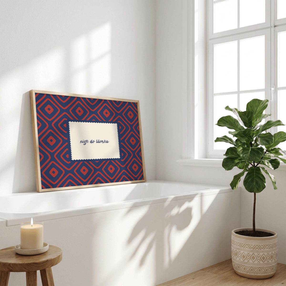 Nigh Do Lámha stamp Irish print – wall mockup 5