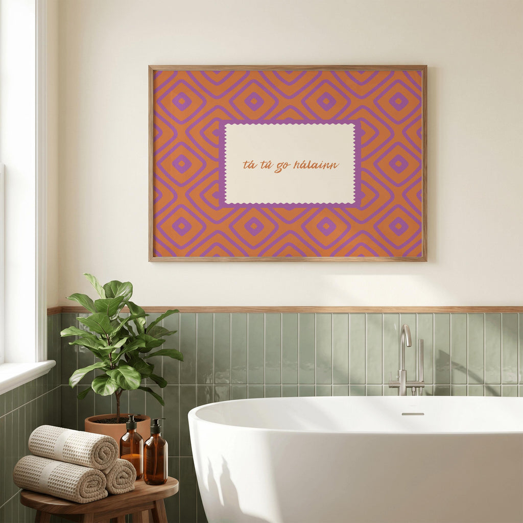 You Are Beautiful Gaeilge boho Irish print – wall mockup 5
