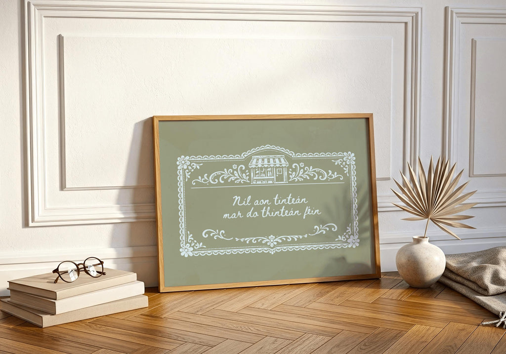 Hearth and Home Irish proverb print – detail view