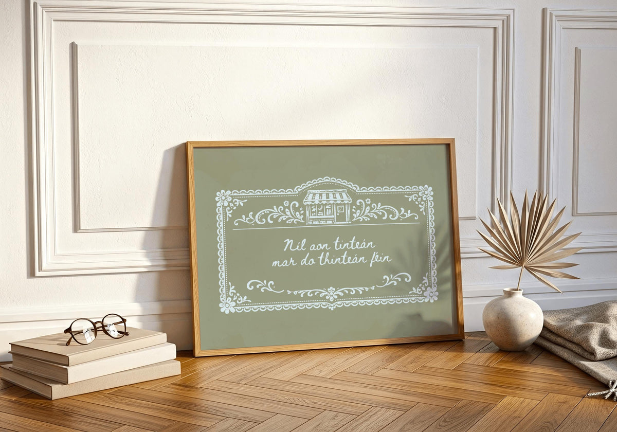 Hearth and Home Irish proverb print – detail view