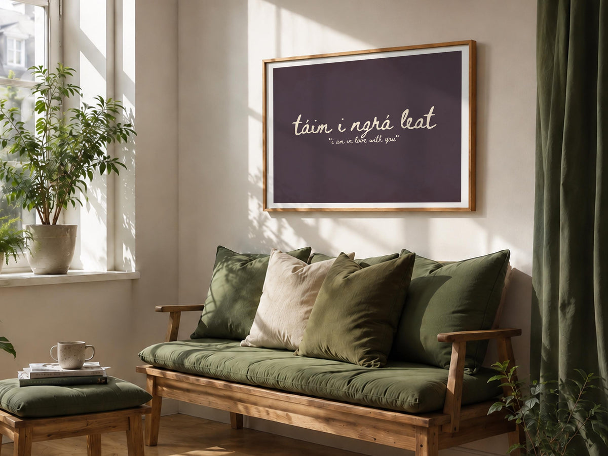 Táim i Ngrá Leat Plum Irish print – photo 6