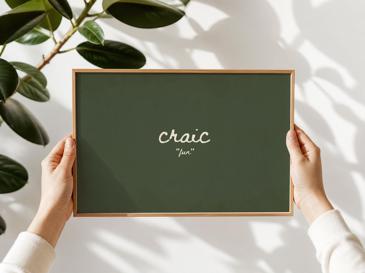Craic Olive Irish print – room mockup 9
