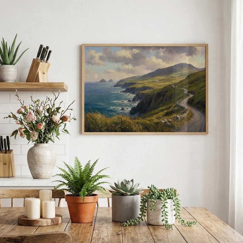 Dingle Peninsula oil painting Irish print – wall mockup 5