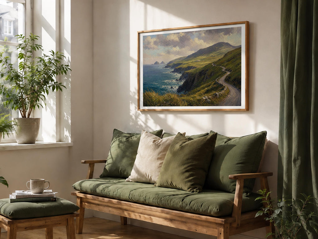 Dingle Peninsula oil painting Irish print – wall mockup 6