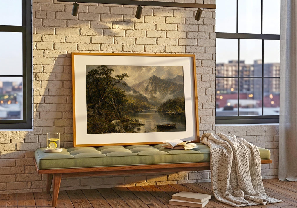 Killarney Upper Lake oil painting Irish print – wall mockup 7