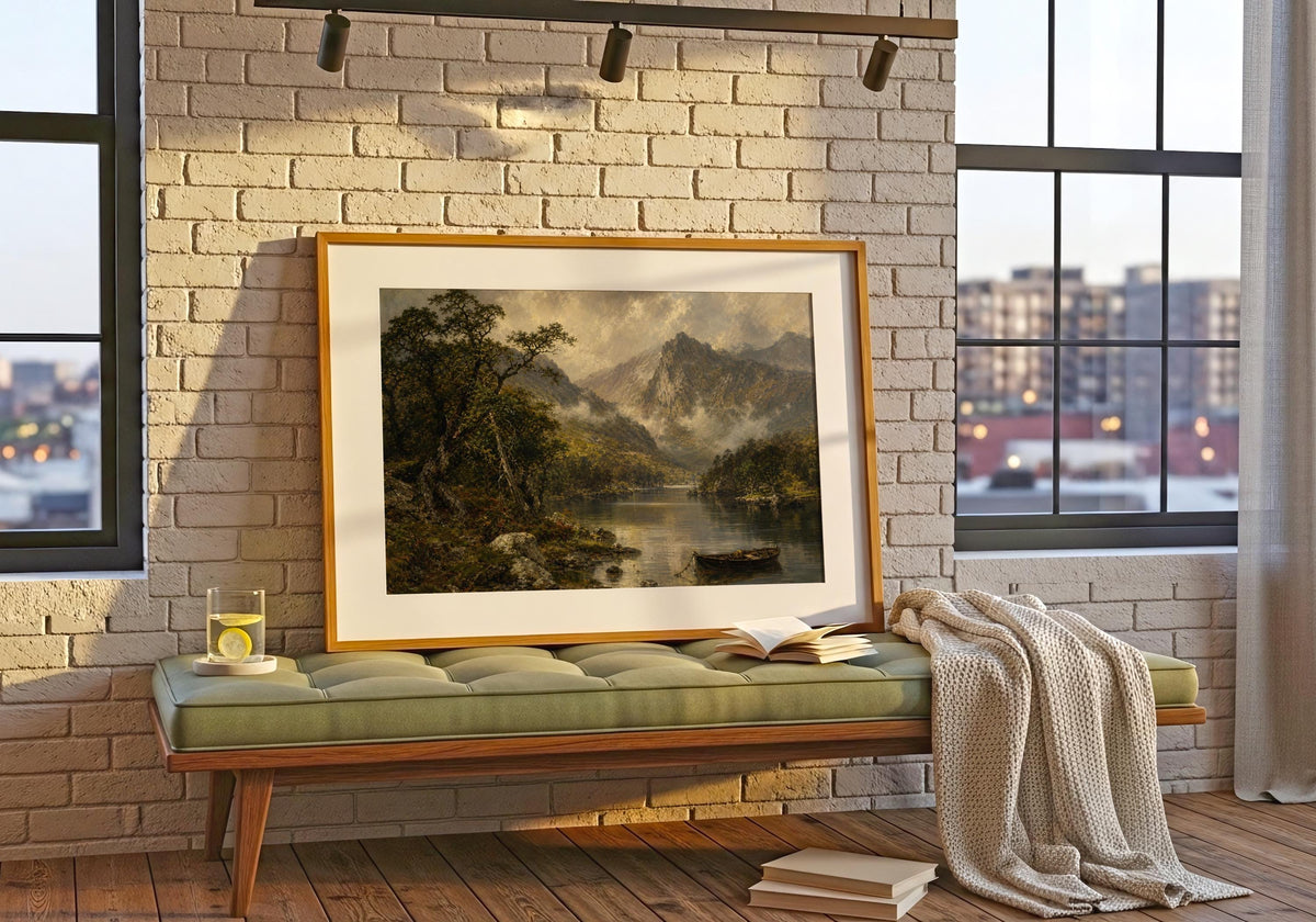 Killarney Upper Lake oil painting Irish print – wall mockup 7