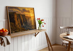 Cliffs of Moher sunset oil painting Irish print – wall mockup 3
