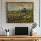 Irish countryside sheep oil painting Irish print – wall mockup 2
