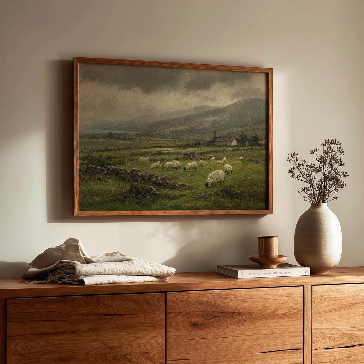 Irish countryside sheep print – mockup 2