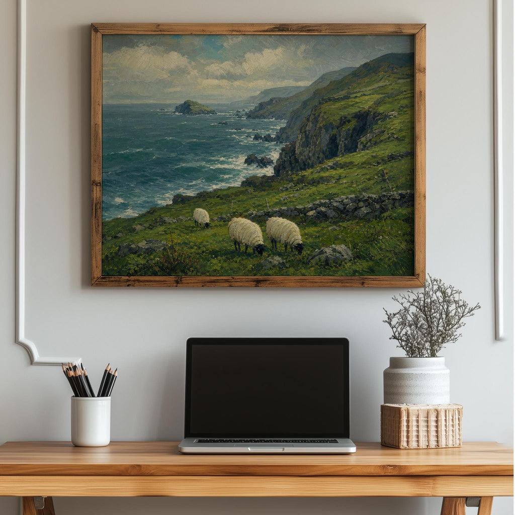 Irish coast sheep print – mockup 6