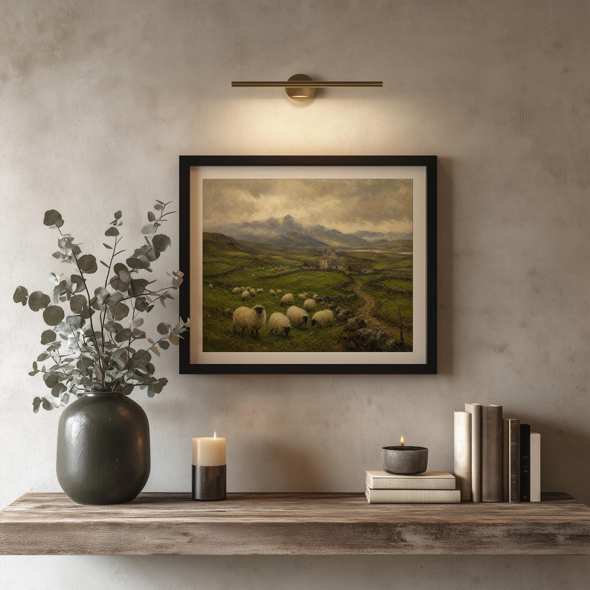 Stone cottage valley Irish print – mockup 3