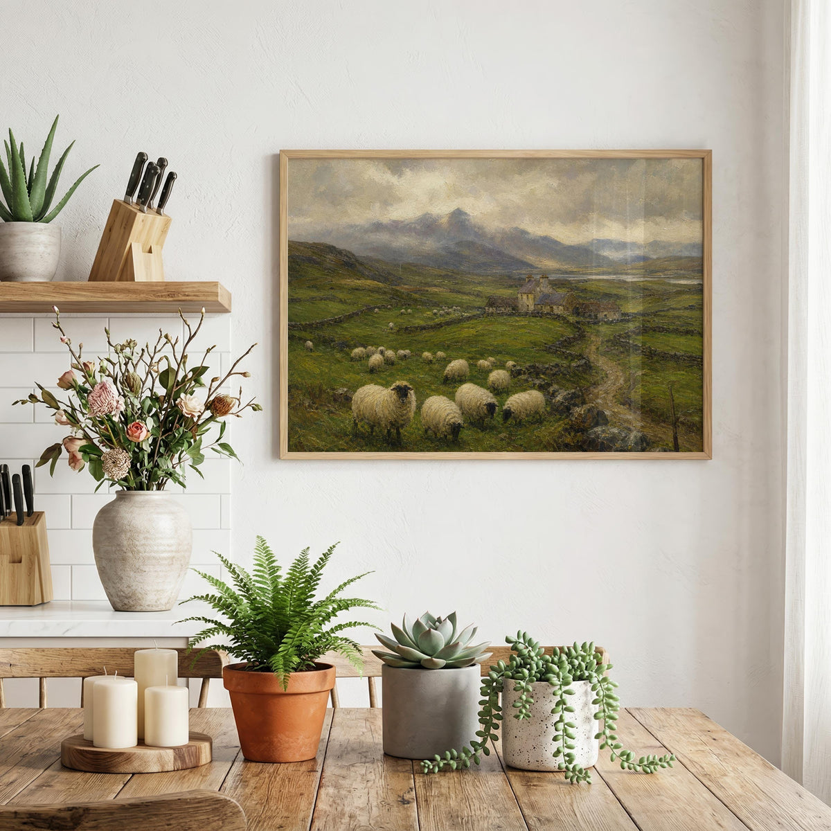 Stone cottage valley Irish print – mockup 6