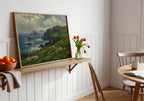 Cliffside sheep pasture oil painting Irish print – wall mockup 6