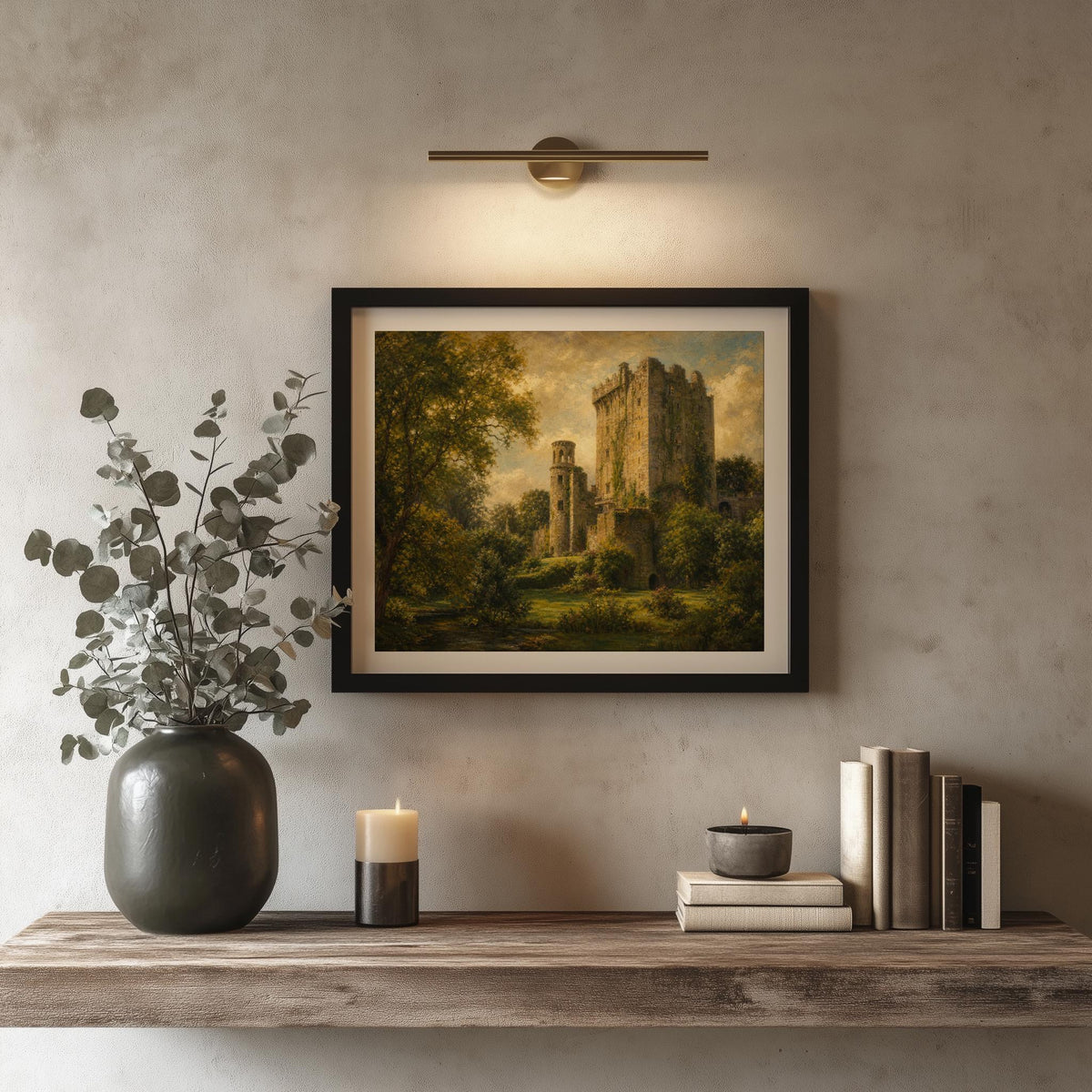 Blarney Castle landscape Irish print – wall mockup 2