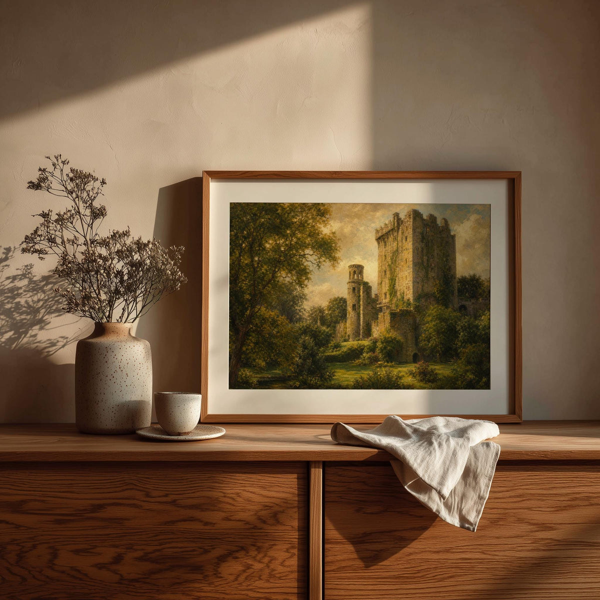 Blarney Castle landscape Irish print – wall mockup 3