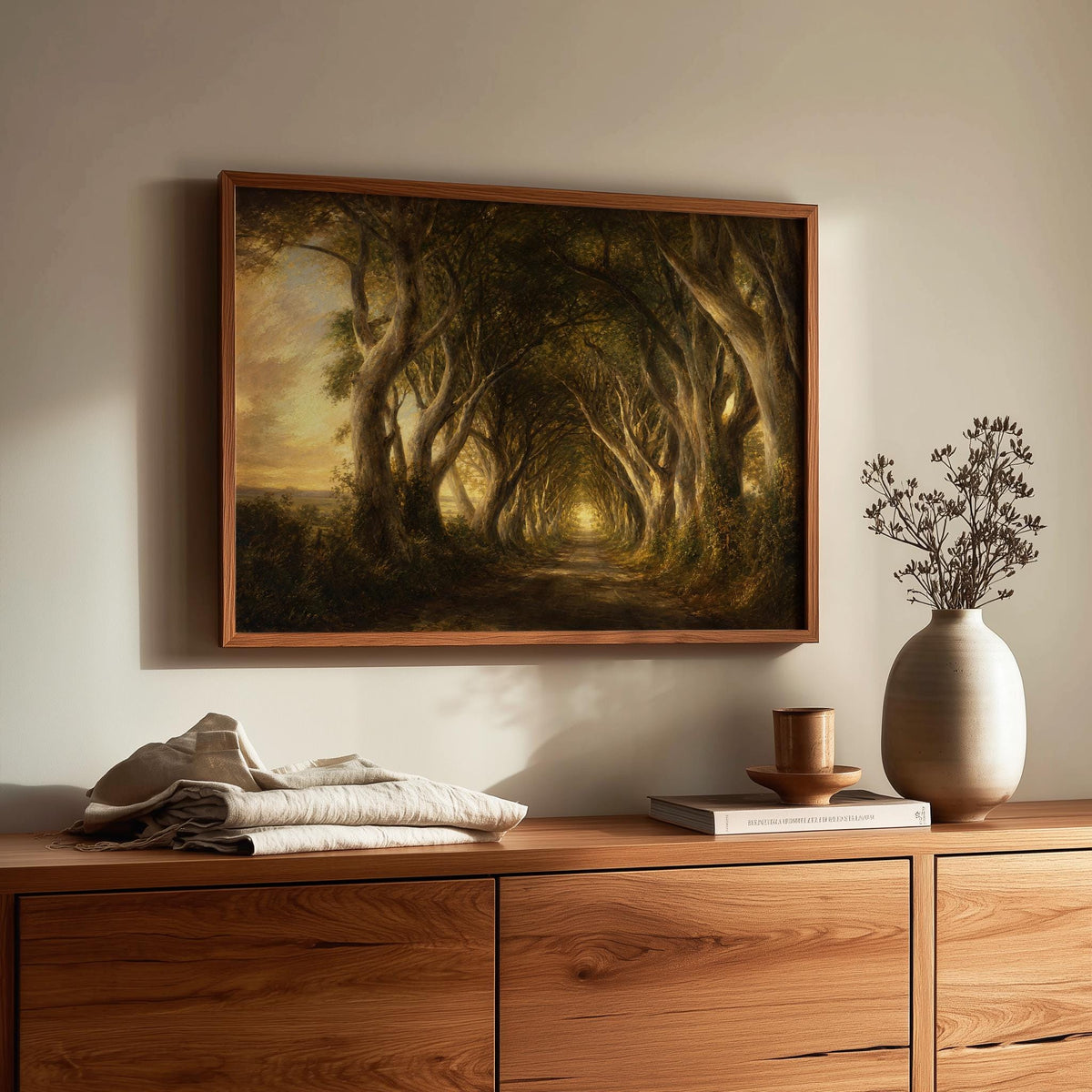 Dark Hedges Irish Road Irish print – wall mockup 1