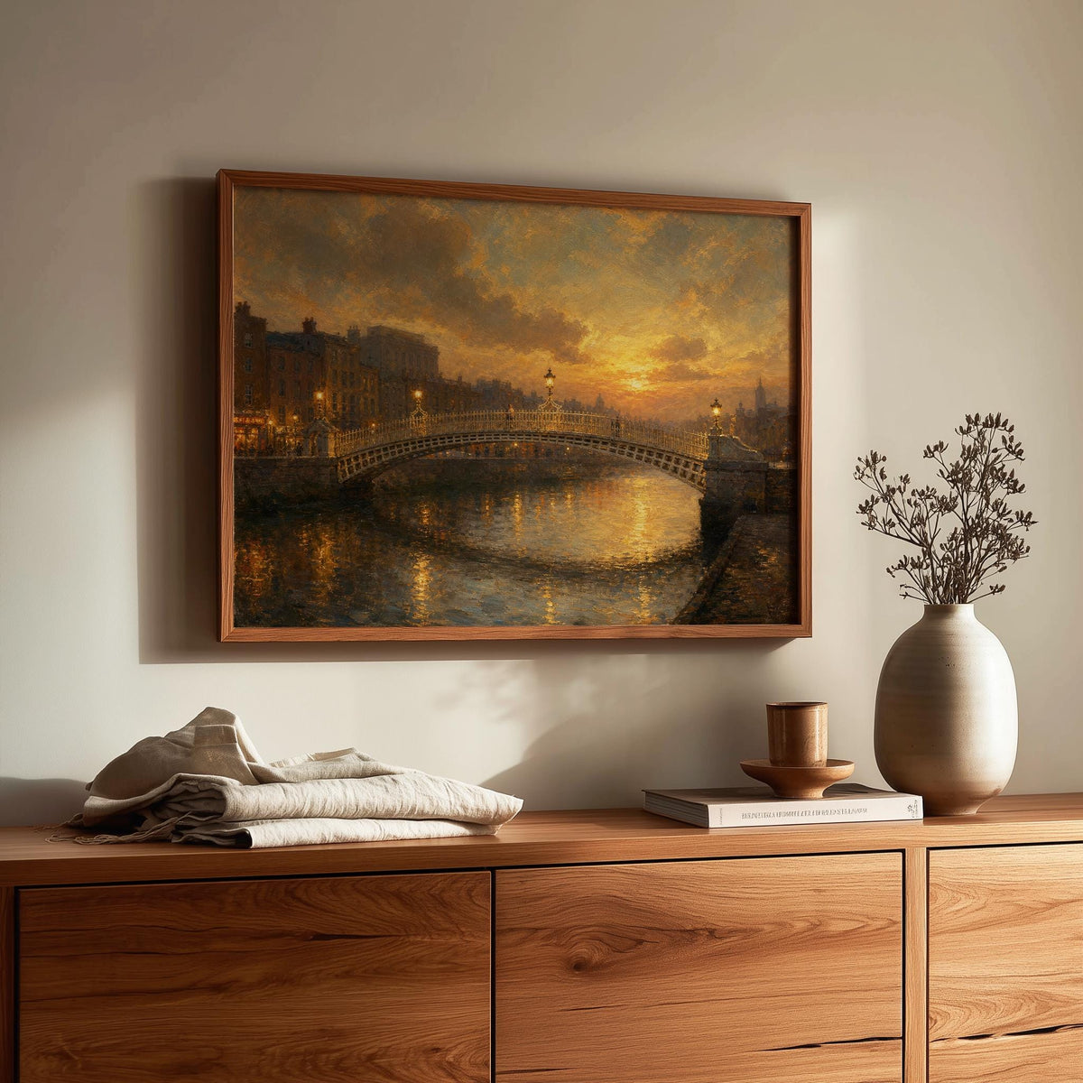 Ha'penny Bridge Dublin Irish print – wall mockup 1
