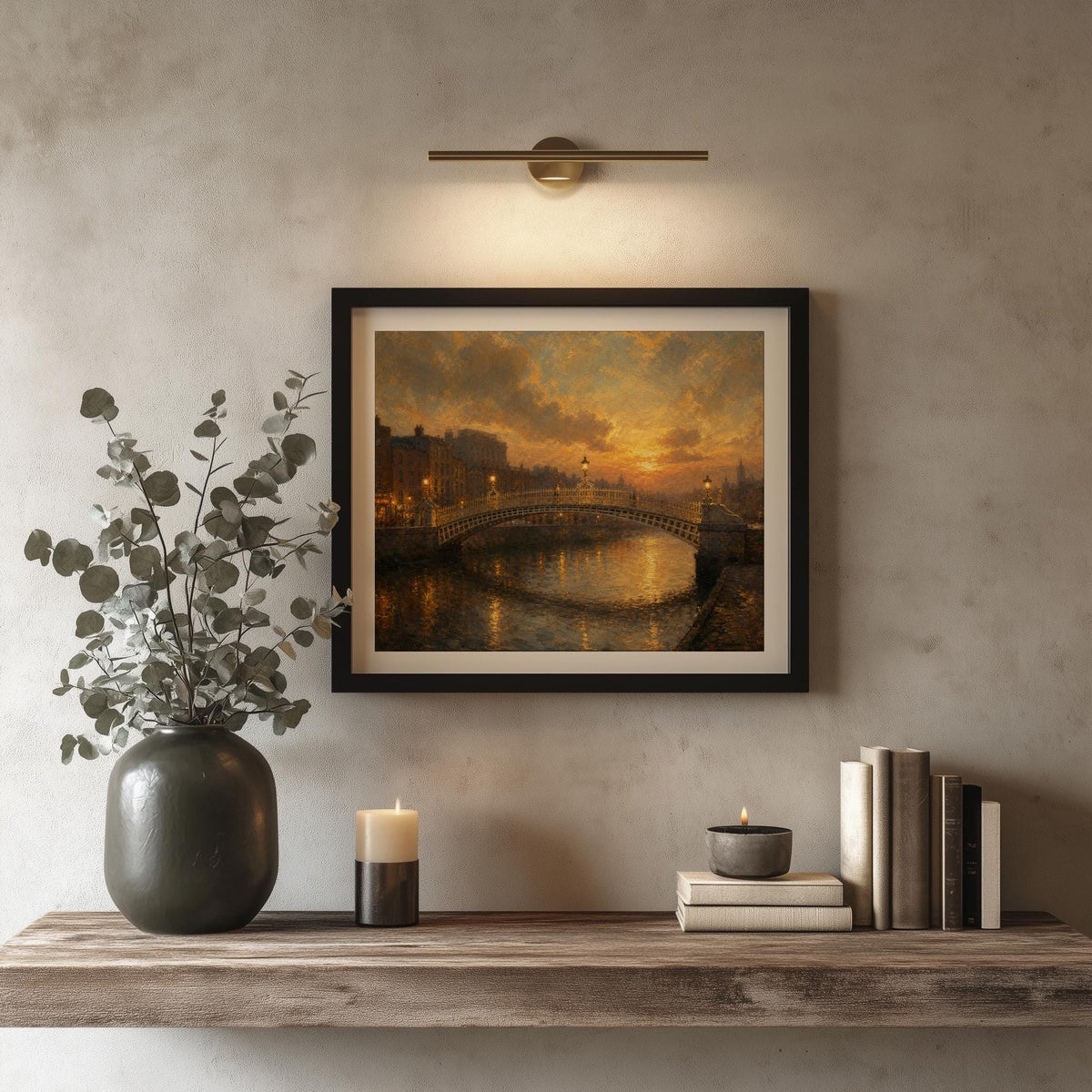 Ha'penny Bridge Dublin Irish print – wall mockup 2