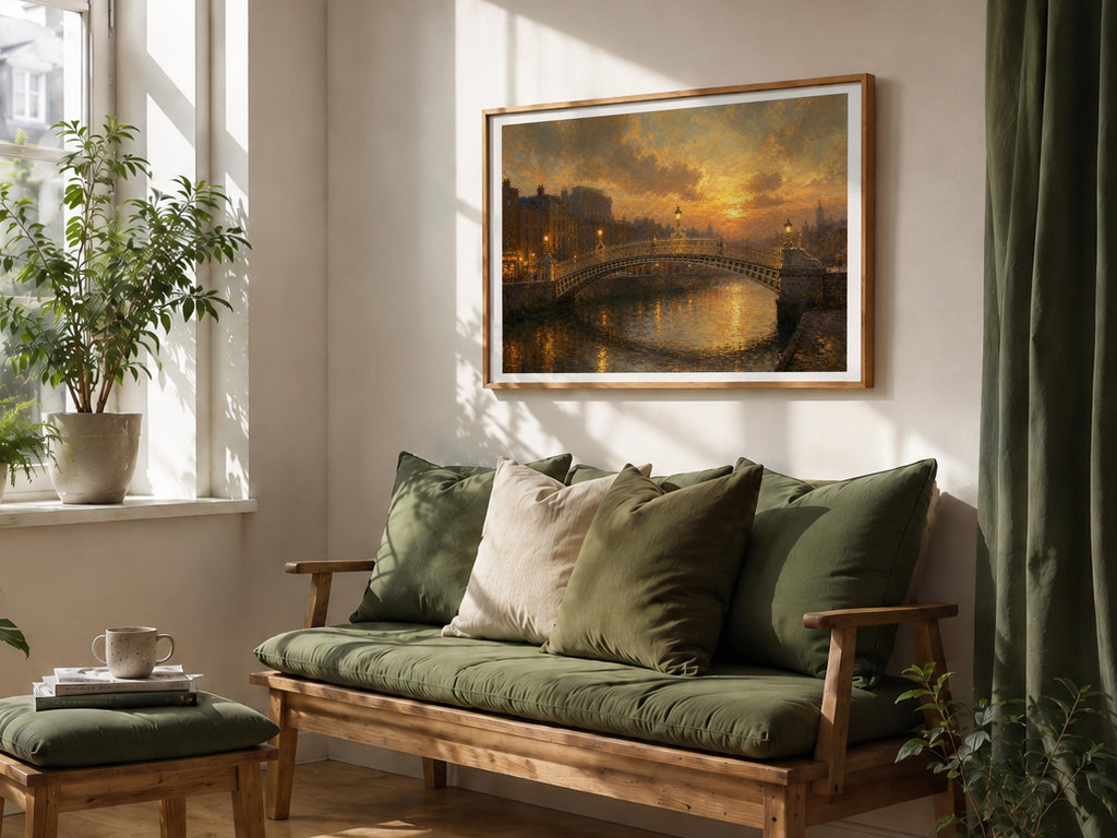 Ha'penny Bridge Dublin Irish print – wall mockup 6
