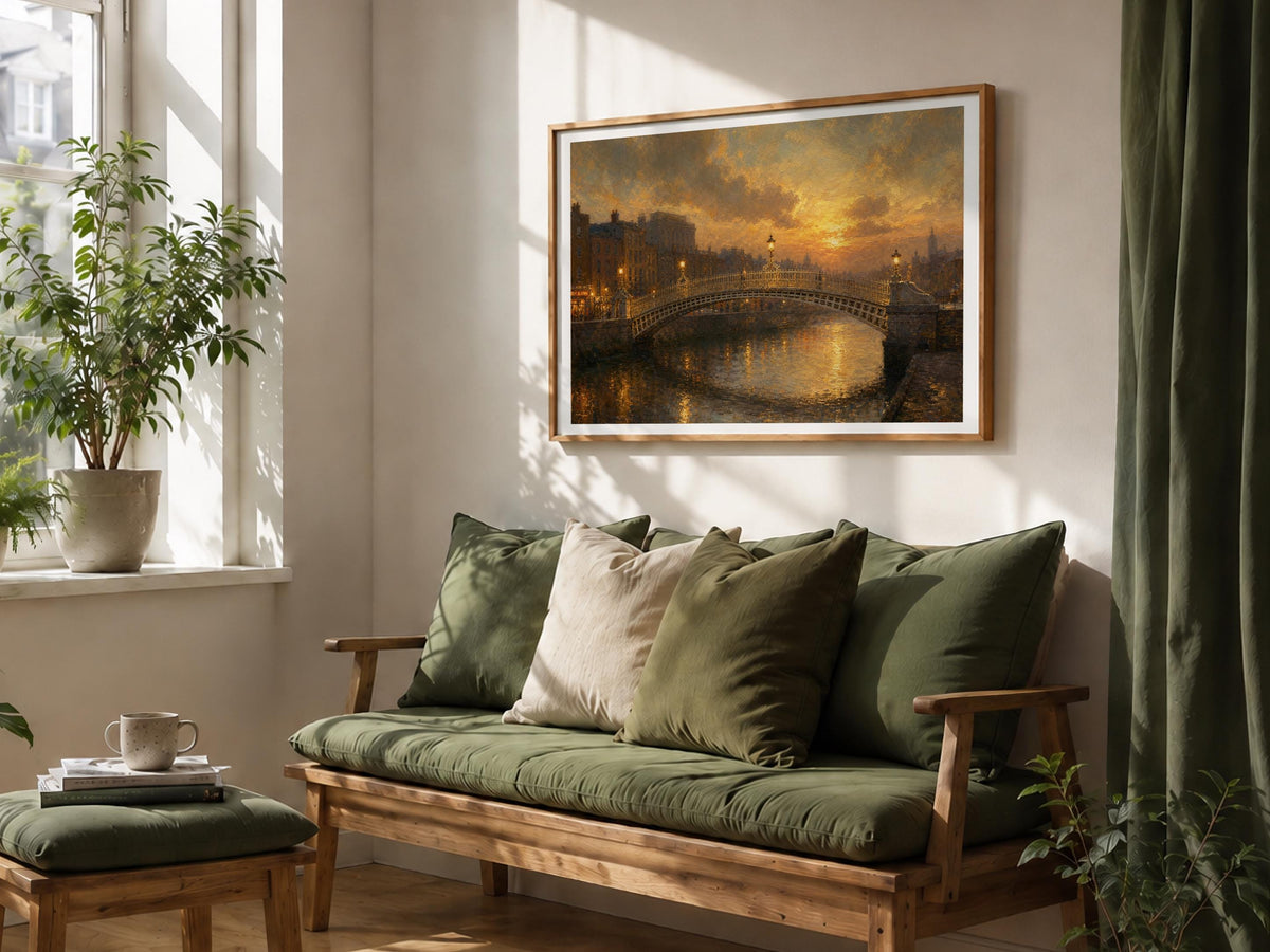 Ha'penny Bridge Dublin Irish print – wall mockup 6