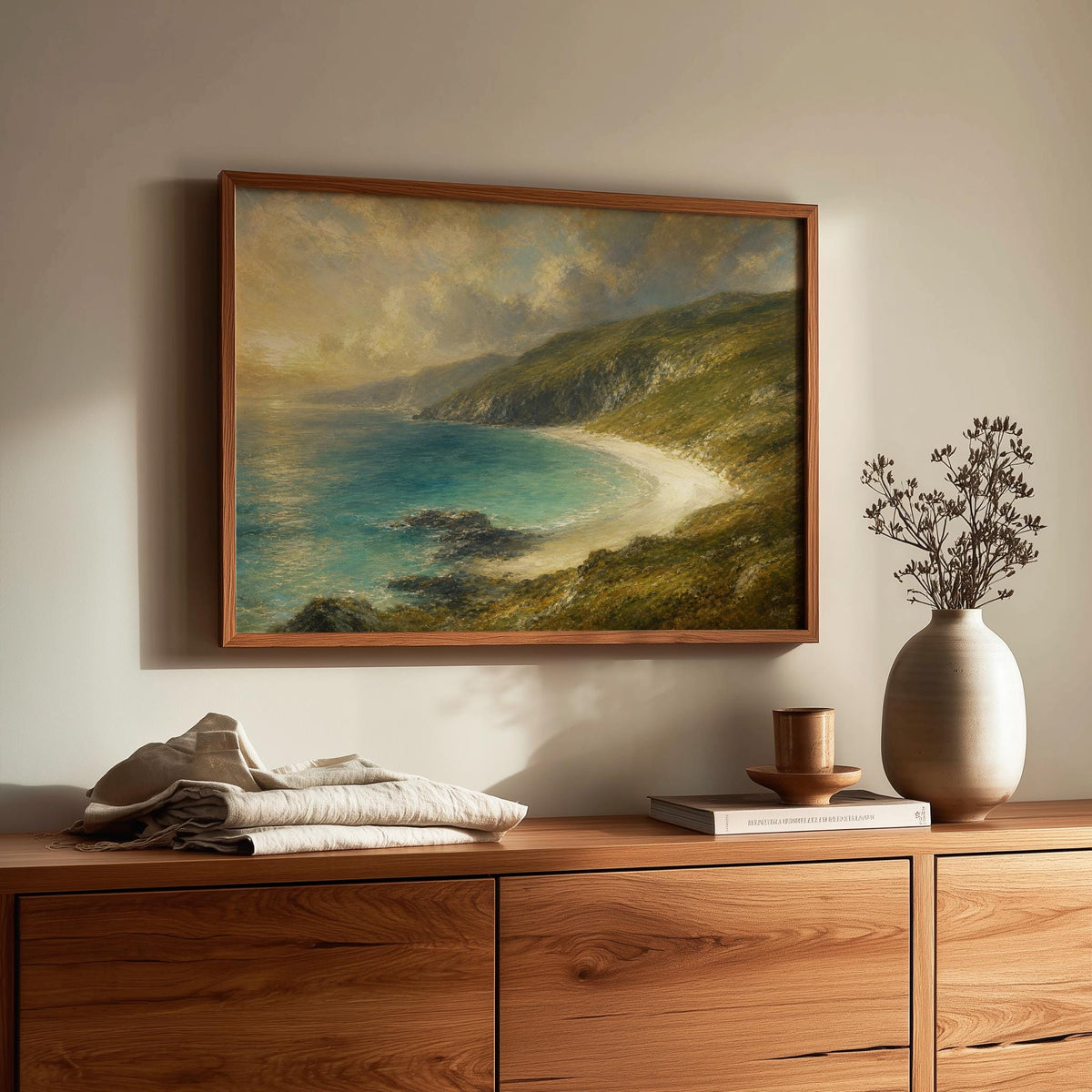 Keem Bay Achill Island vintage Irish print – wall mockup 1