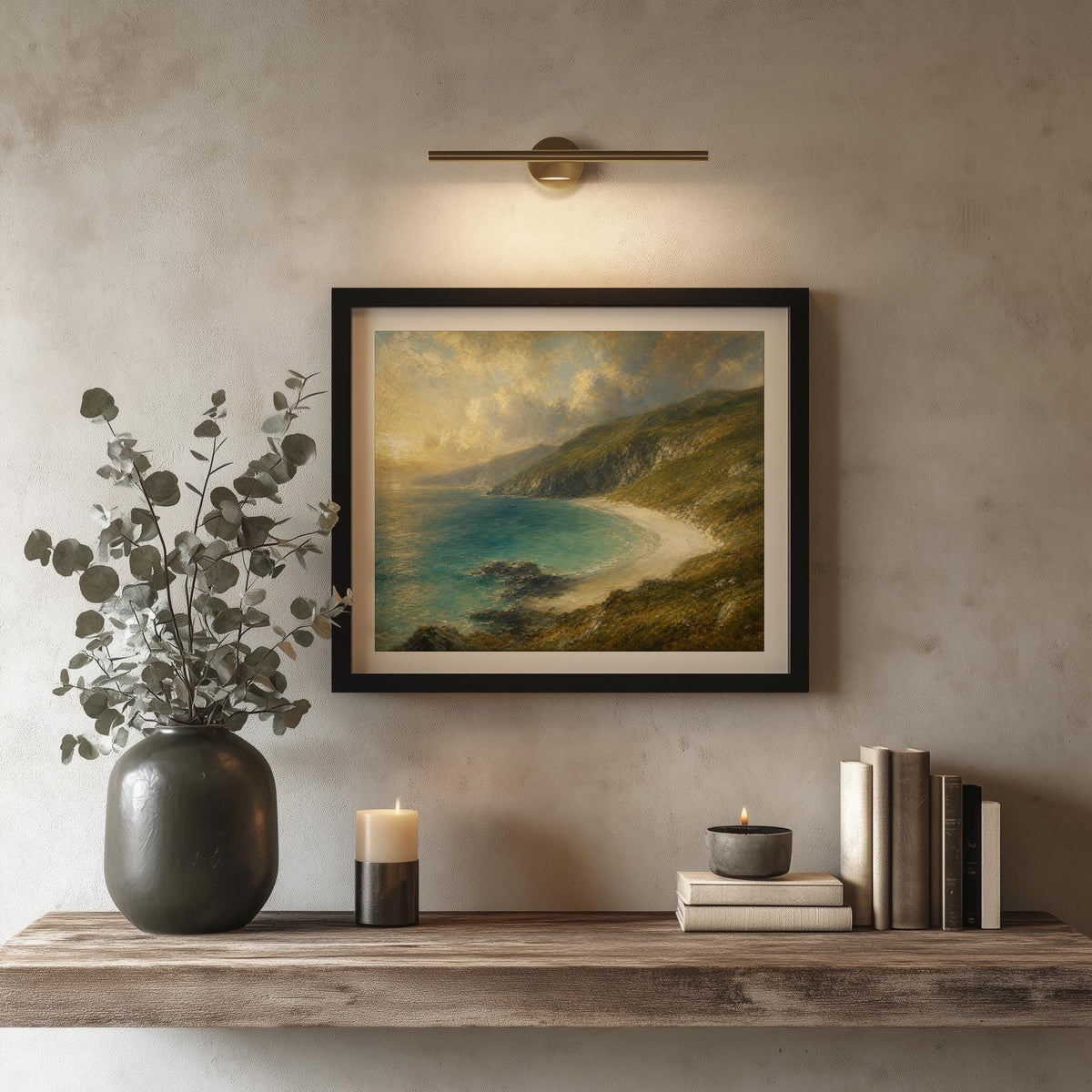 Keem Bay Achill Island vintage Irish print – wall mockup 2