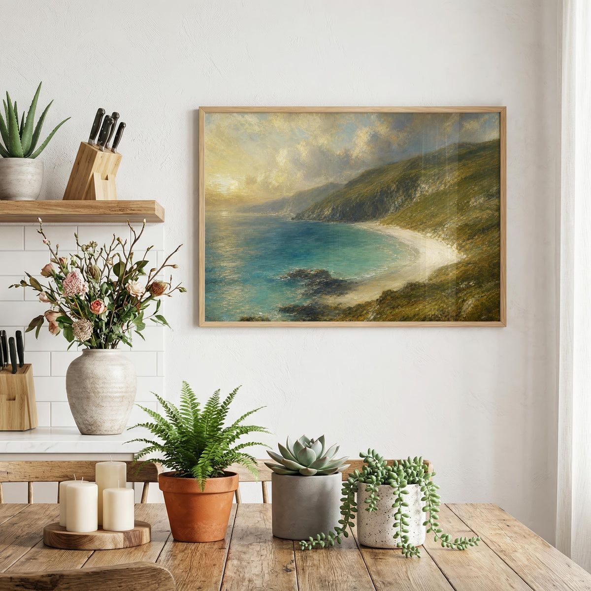 Keem Bay Achill Island vintage Irish print – wall mockup 5